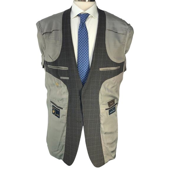 Hart Schaffner Marx HSM Gold Trumpeter Mens Size 42XL Sport Coat Microcheck - Picture 10 of 16